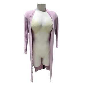 Chico’s Pleated Long Cardigan – Lavender – Size 1 (Medium)